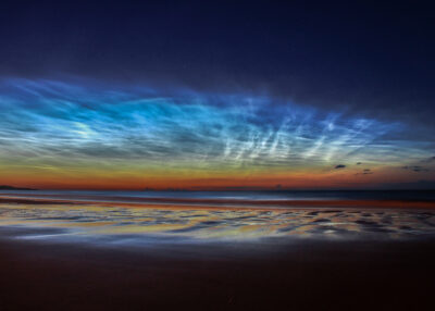 Noctilucent night shining clouds