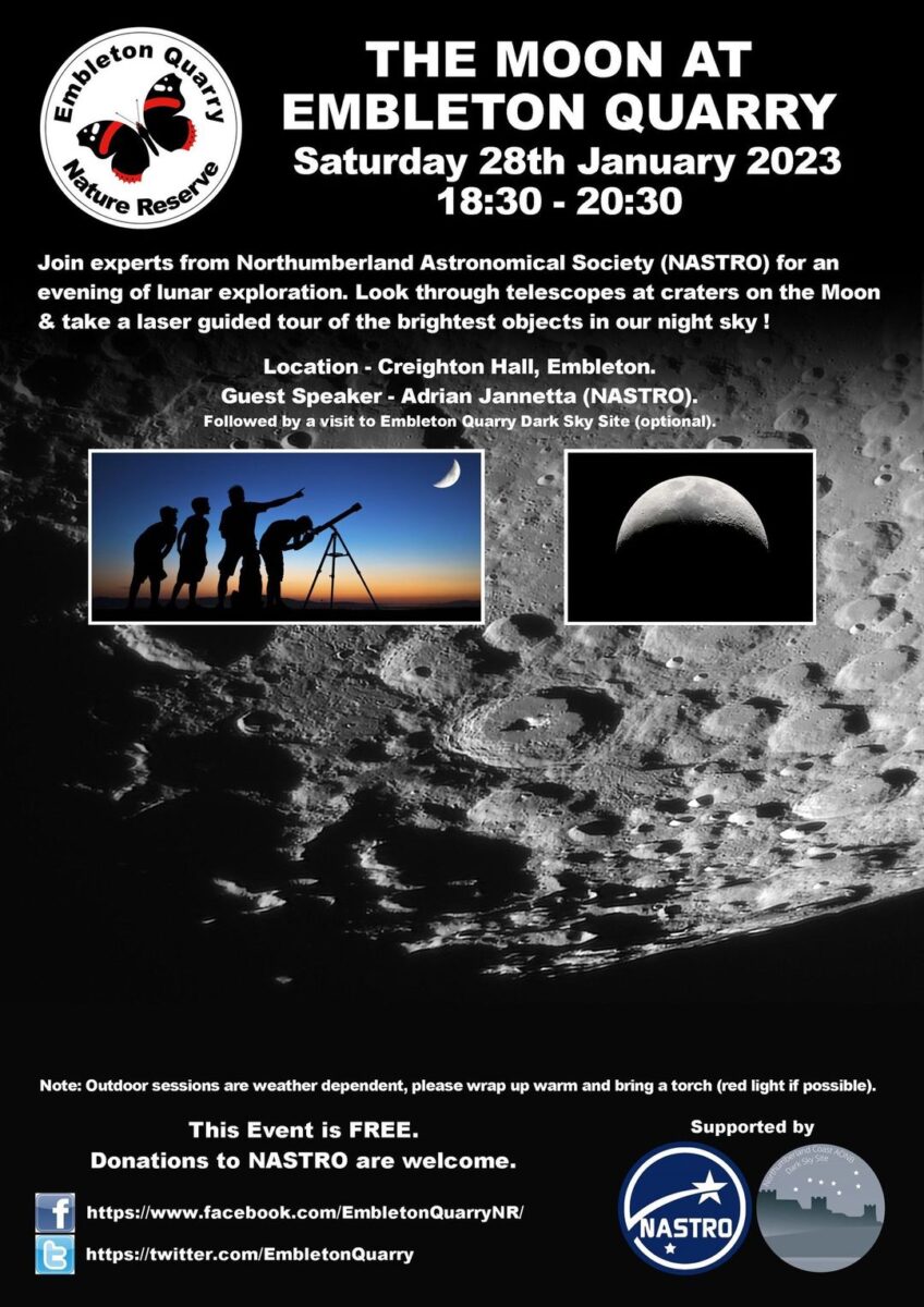 View the Moon at Embleton Quarry January 2023