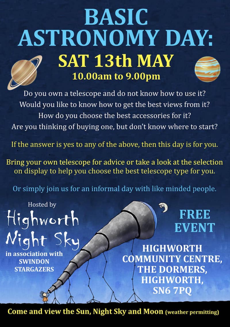 Beginners Astronomy Day and Stargazing with Swindon Stargazers
