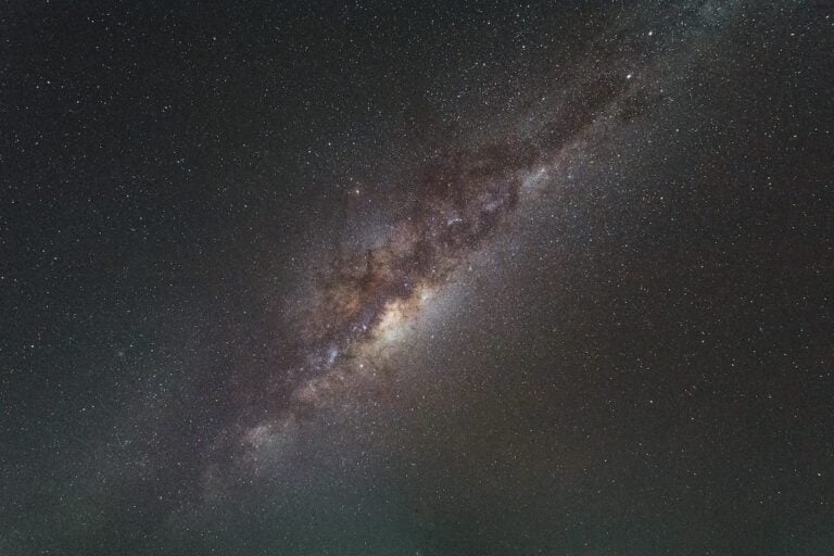 The band of the Milky Way stretching across the sky