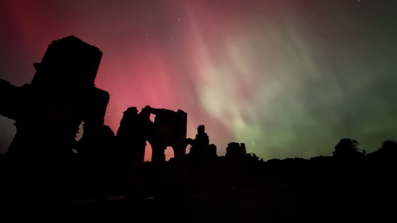 Aurora over Easby Abbey
