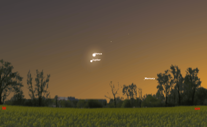 Venus and Jupiter close in sky