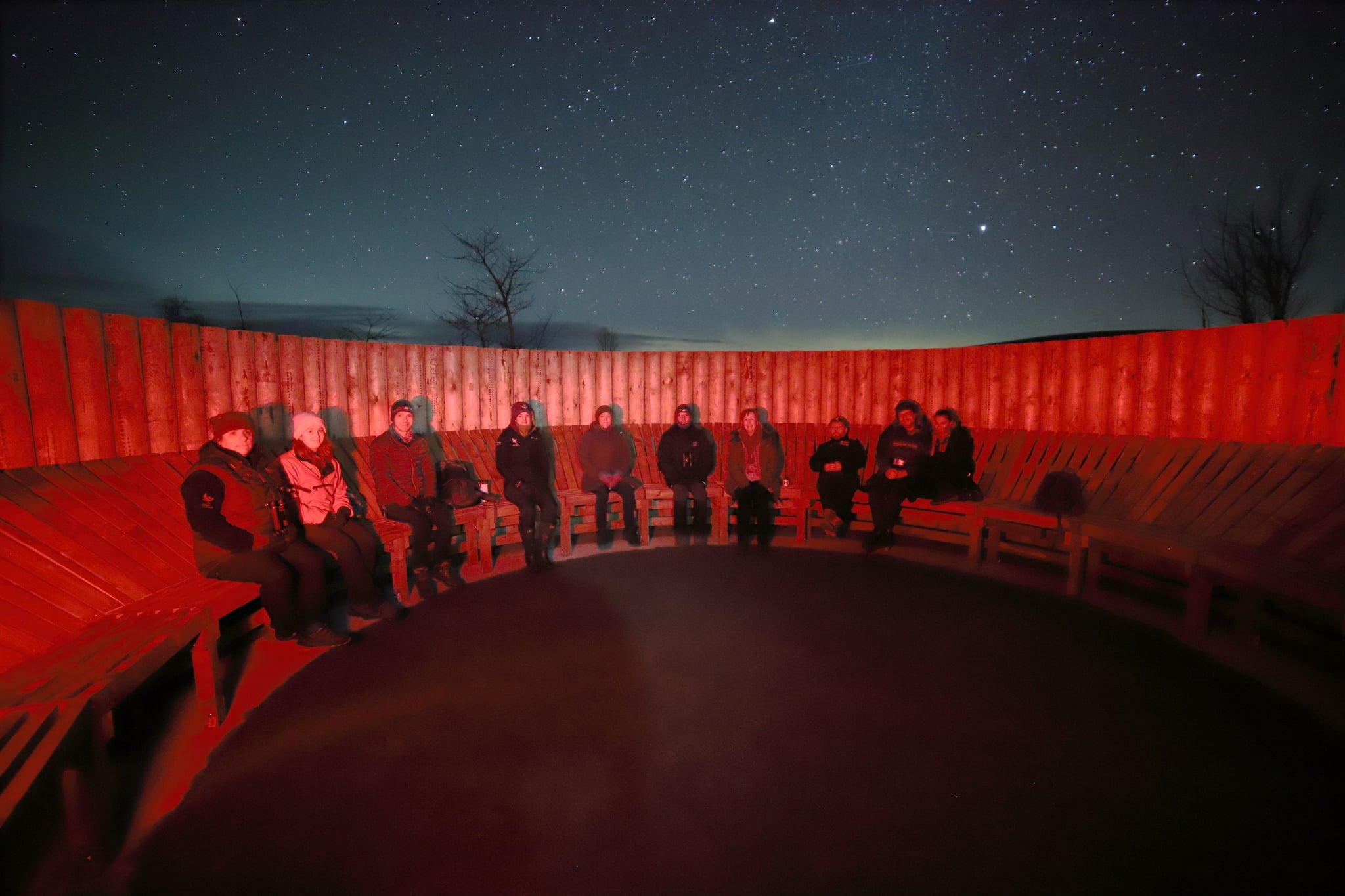 Group of people at the Tomintoul Skyhide